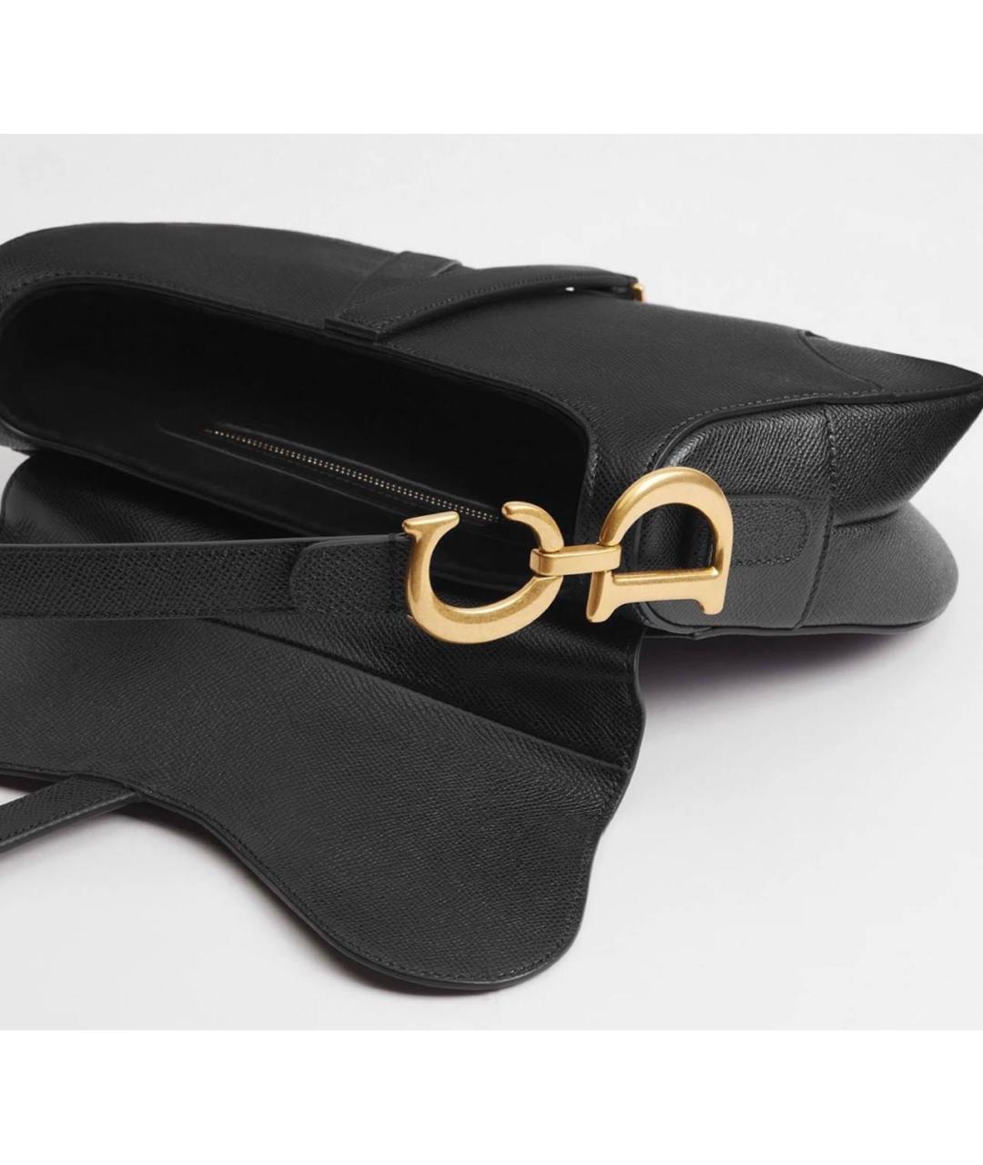 CHRISTIAN DIOR Черная кожаная сумка с короткими ручками, фото 4