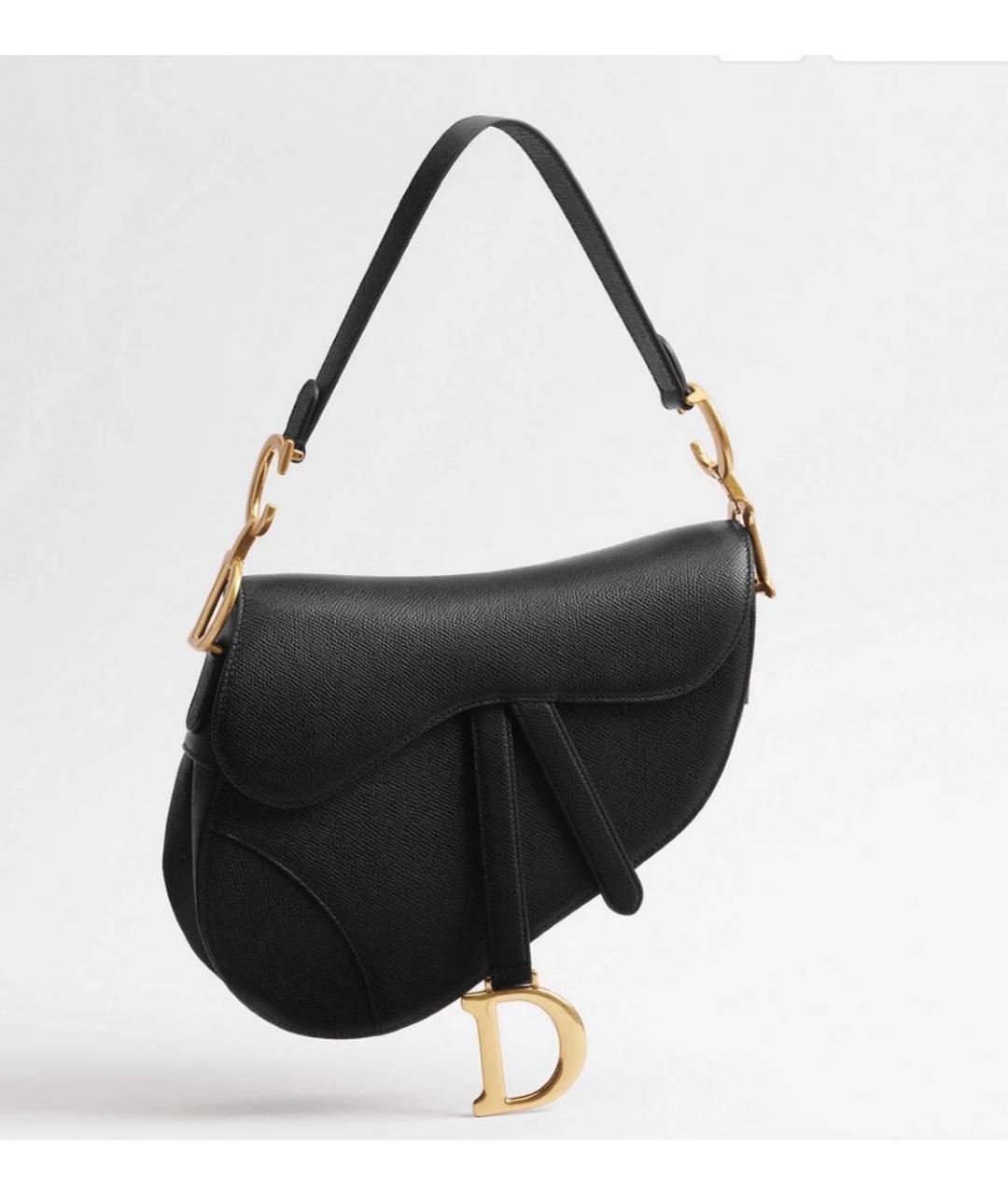 CHRISTIAN DIOR Черная кожаная сумка с короткими ручками, фото 5