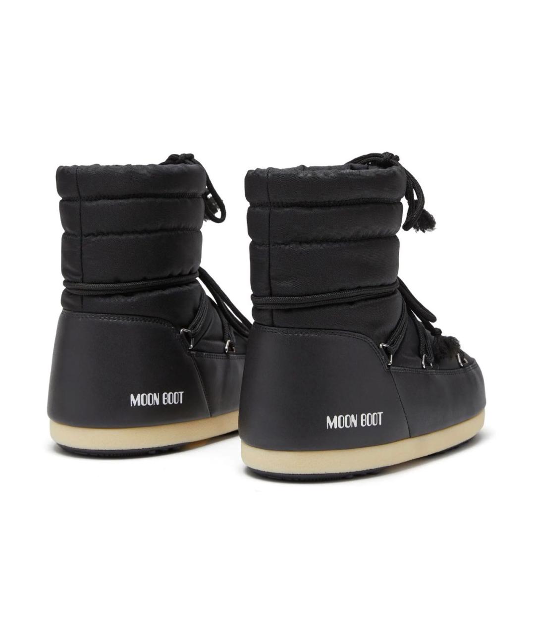 MOON BOOT Черные текстильные полусапоги, фото 3