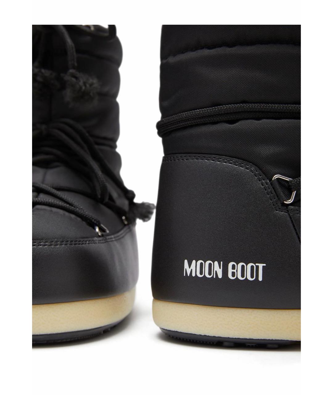 MOON BOOT Черные текстильные полусапоги, фото 2
