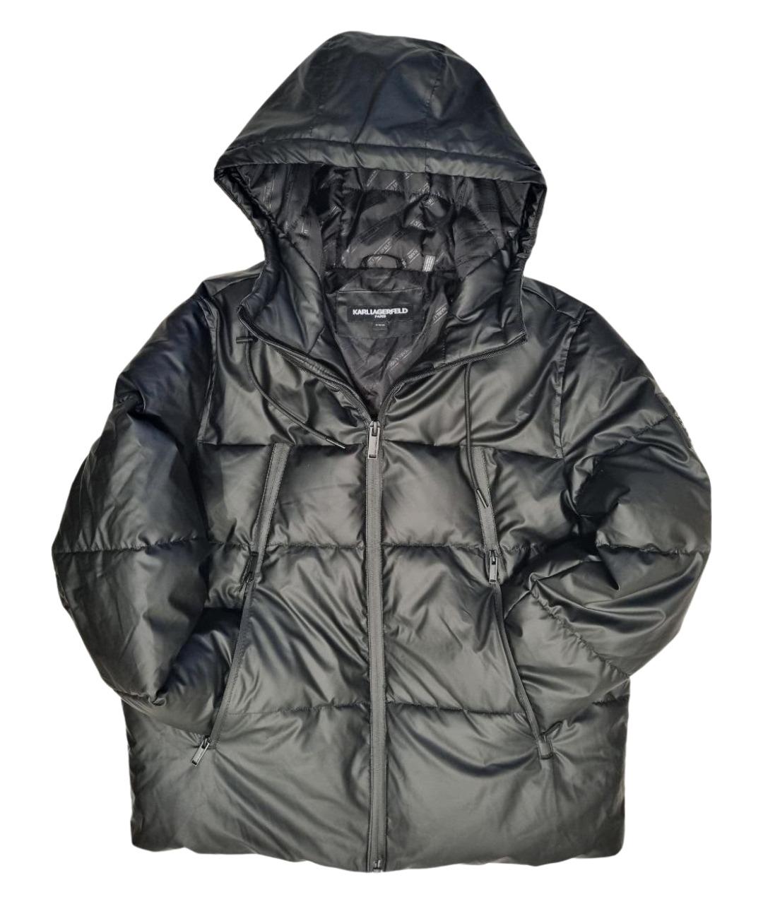 KARL LAGERFELD Черный полиуретановый пуховик, фото 1