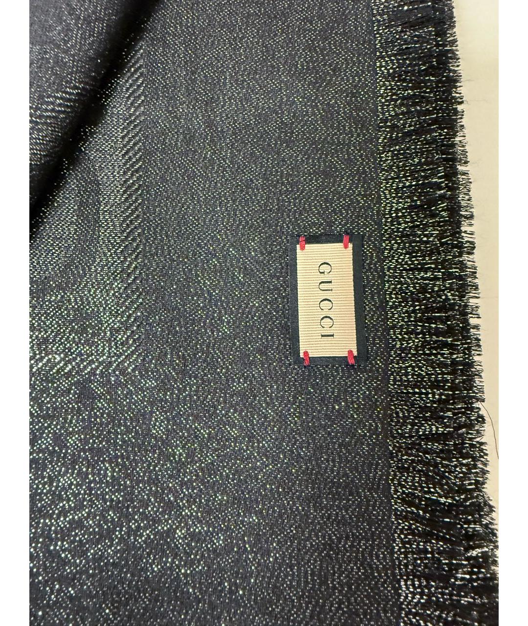 GUCCI Серебрянный шерстяной платок, фото 3