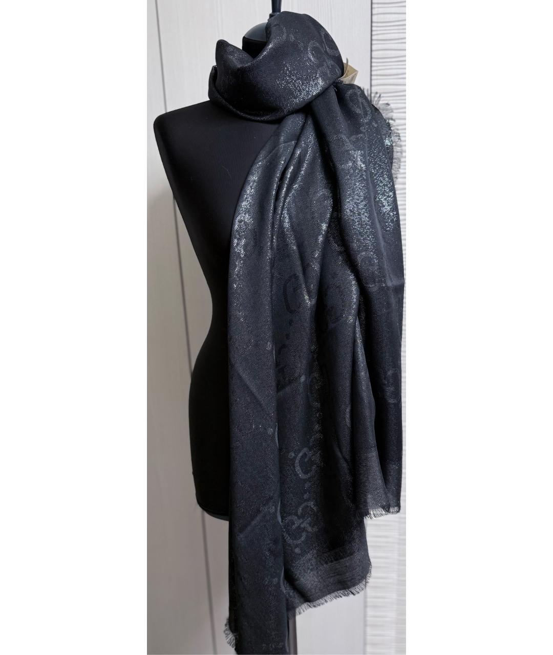 GUCCI Серебрянный шерстяной платок, фото 5