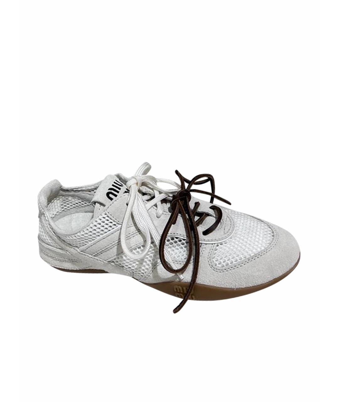 MIU MIU Белые замшевые кеды, фото 1