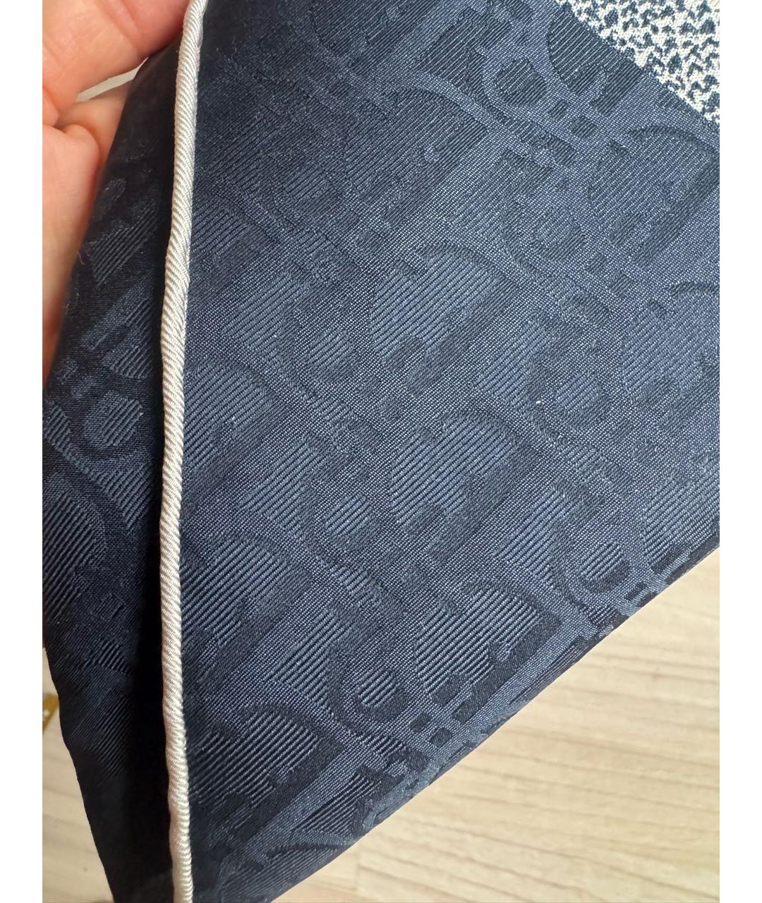 CHRISTIAN DIOR Темно-синий шелковый платок, фото 6
