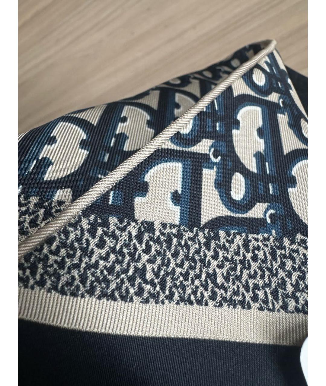 CHRISTIAN DIOR Темно-синий шелковый платок, фото 5