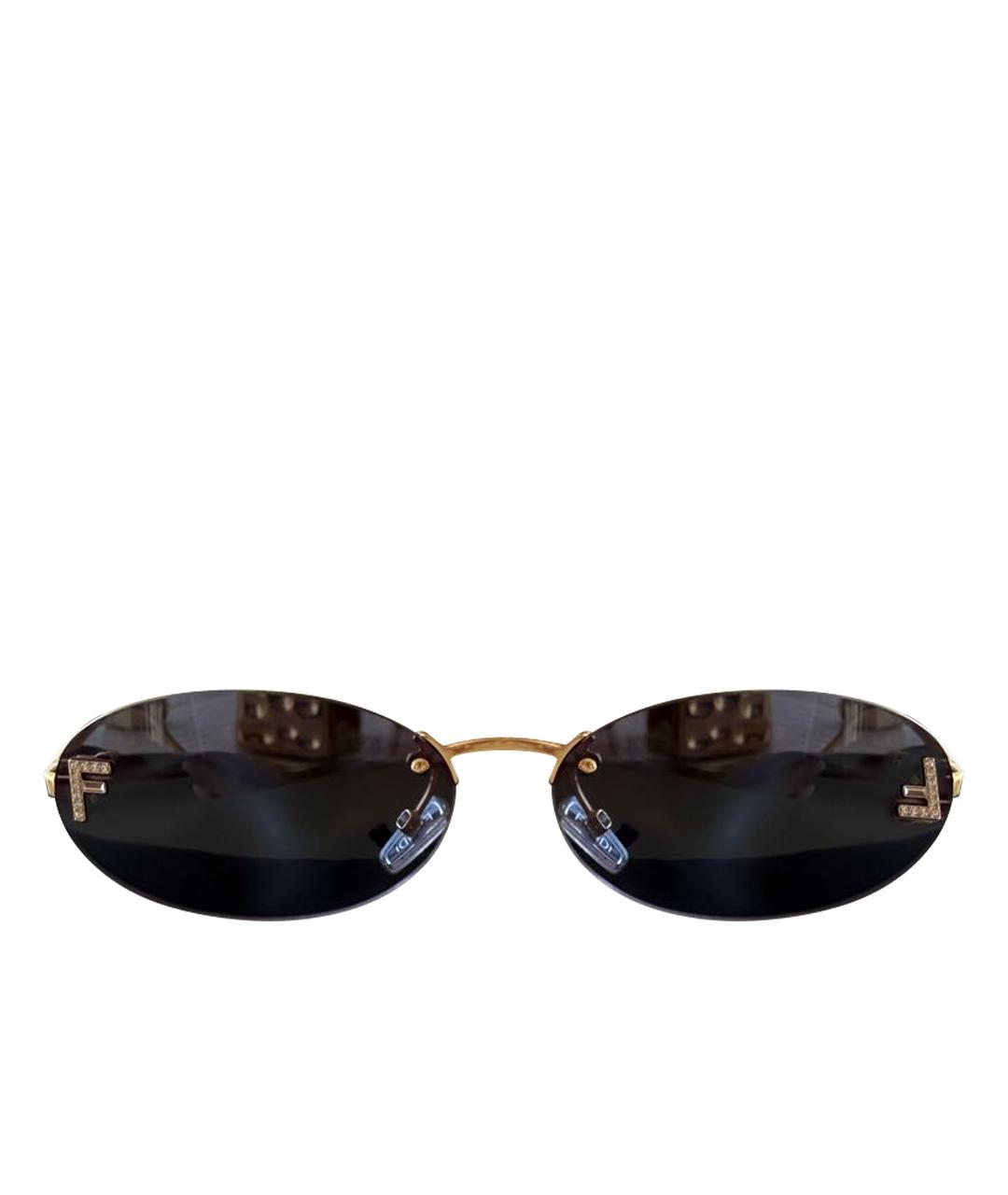 FENDI Синие металлические солнцезащитные очки, фото 1