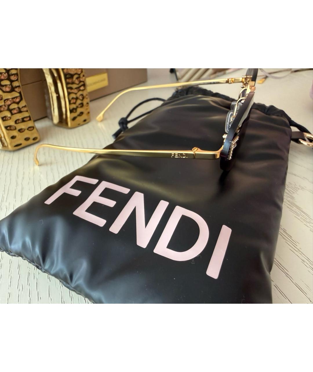 FENDI Синие металлические солнцезащитные очки, фото 2