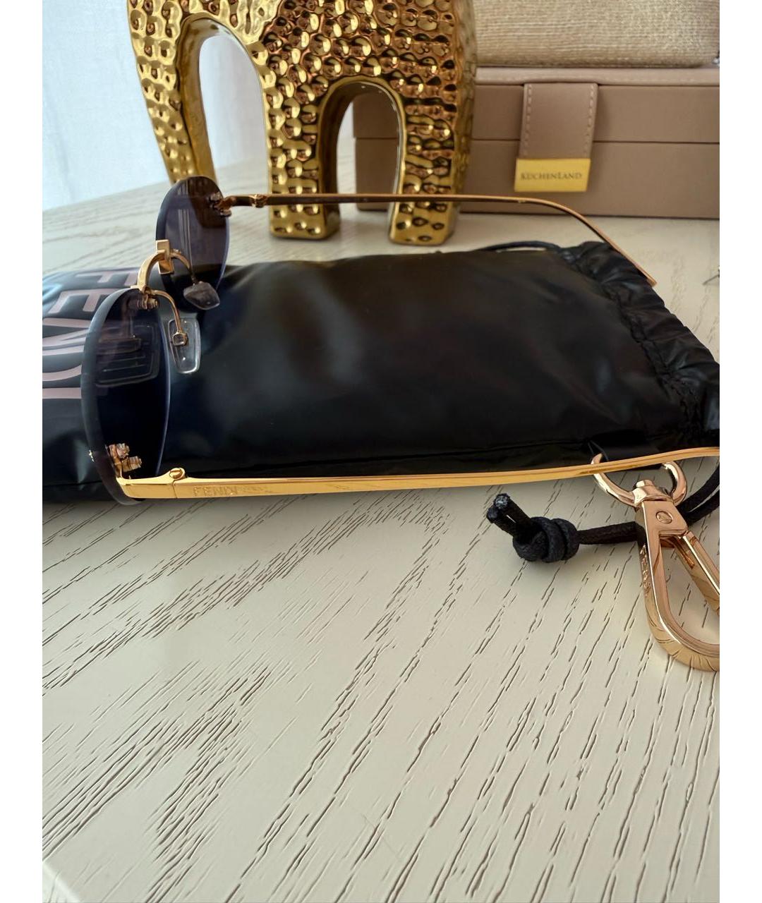 FENDI Синие металлические солнцезащитные очки, фото 3