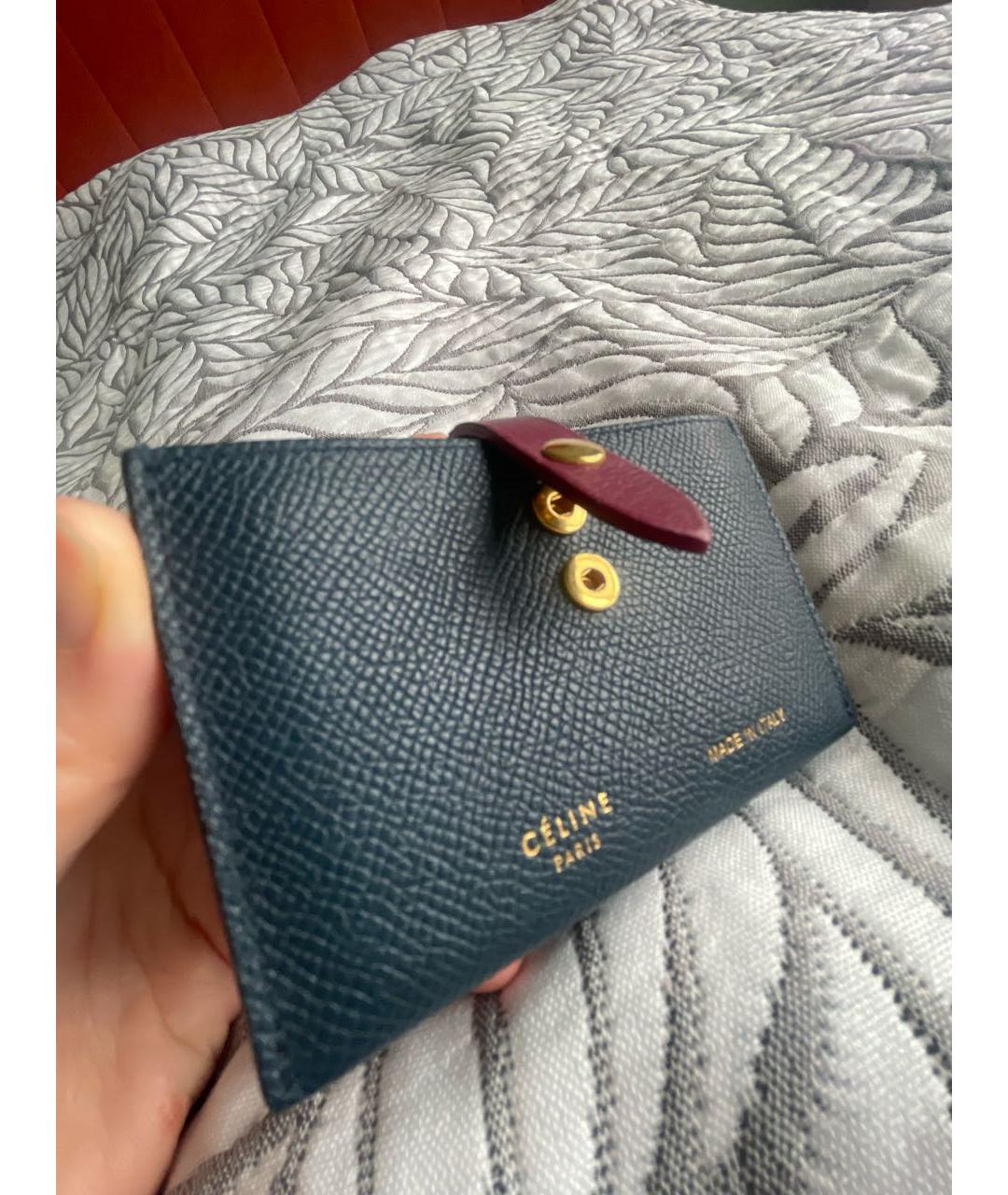 CELINE Темно-синий кожаный кардхолдер, фото 6