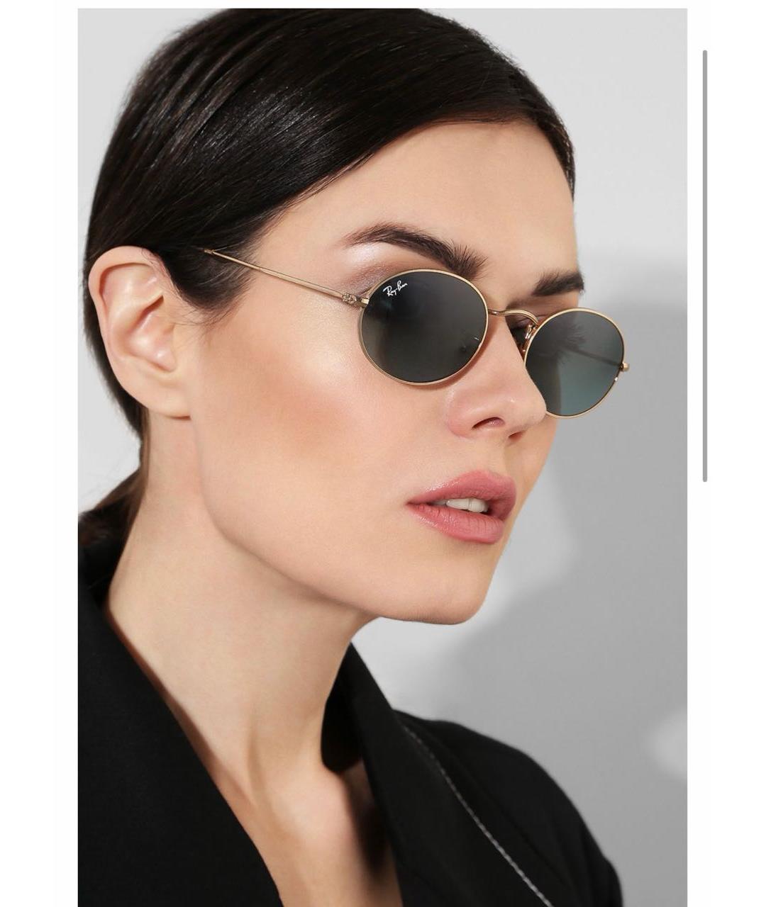 RAY BAN Антрацитовые металлические солнцезащитные очки, фото 2