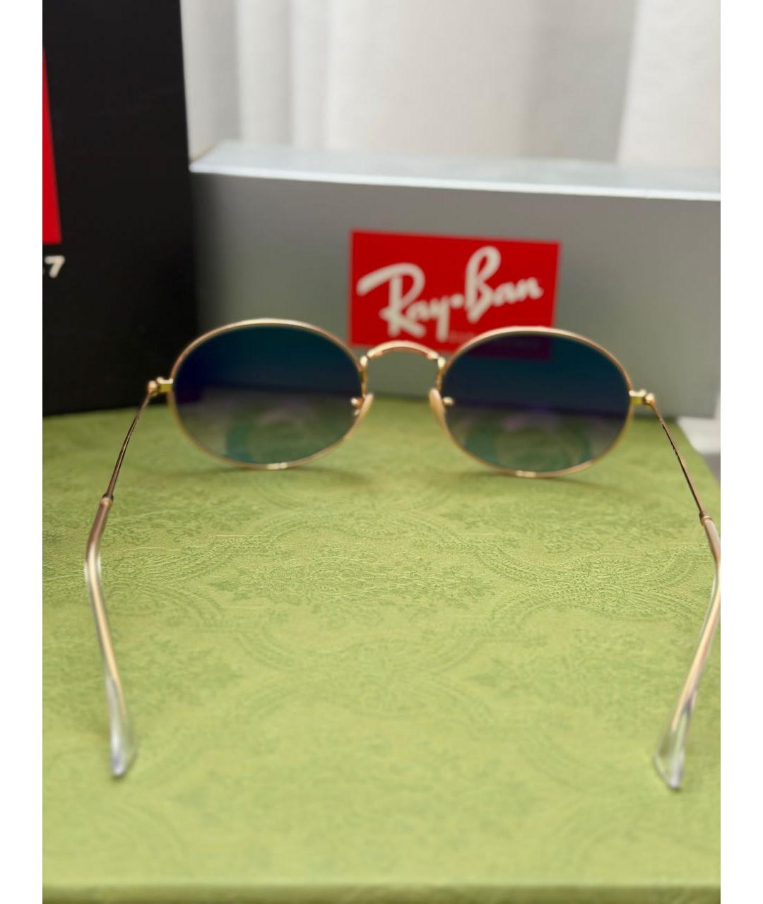 RAY BAN Антрацитовые металлические солнцезащитные очки, фото 4