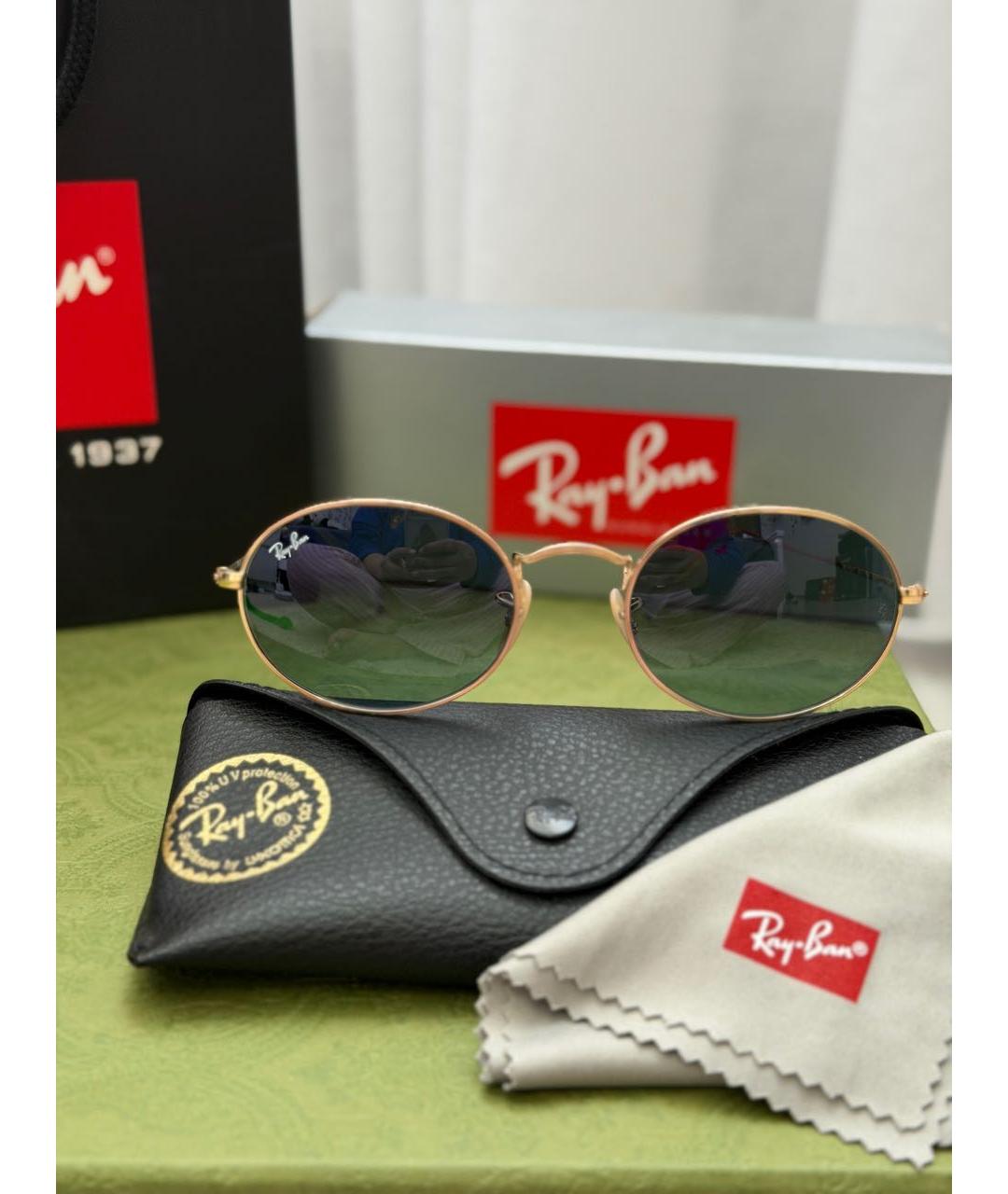 RAY BAN Антрацитовые металлические солнцезащитные очки, фото 3