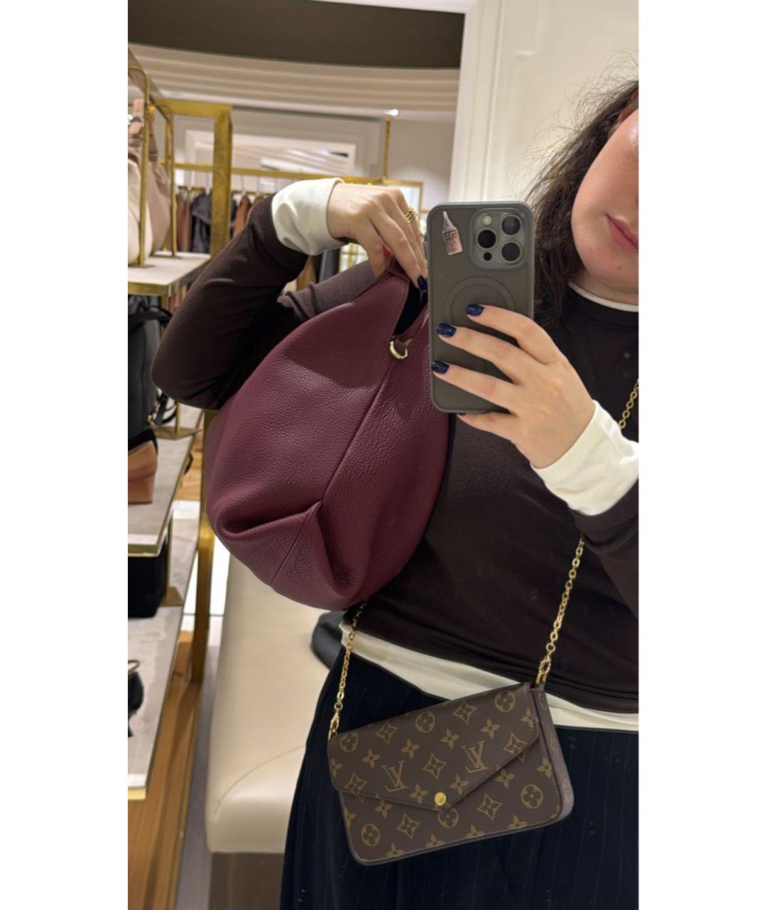 MANU ATELIER Бордовая кожаная сумка через плечо, фото 5