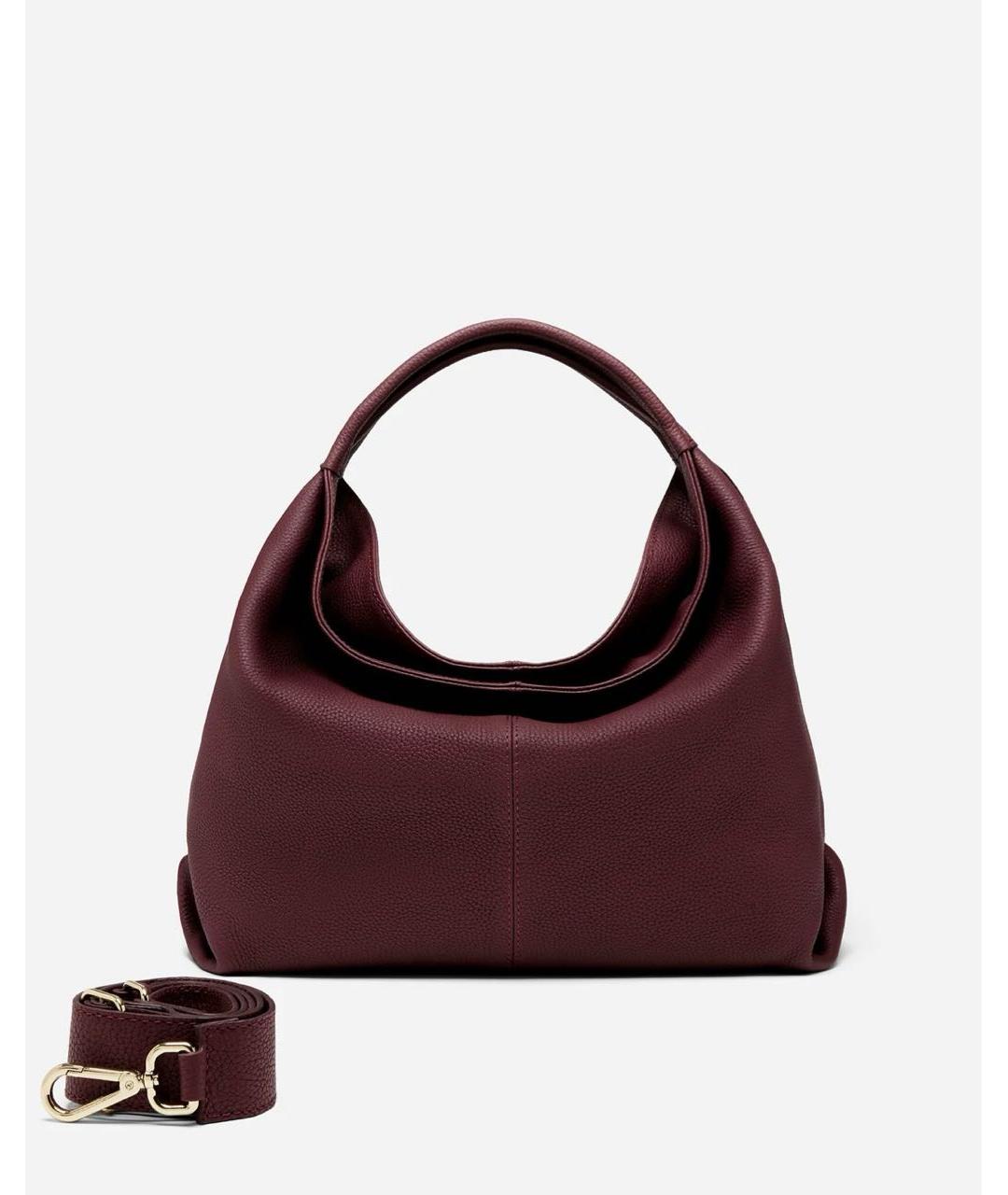 MANU ATELIER Бордовая кожаная сумка через плечо, фото 6