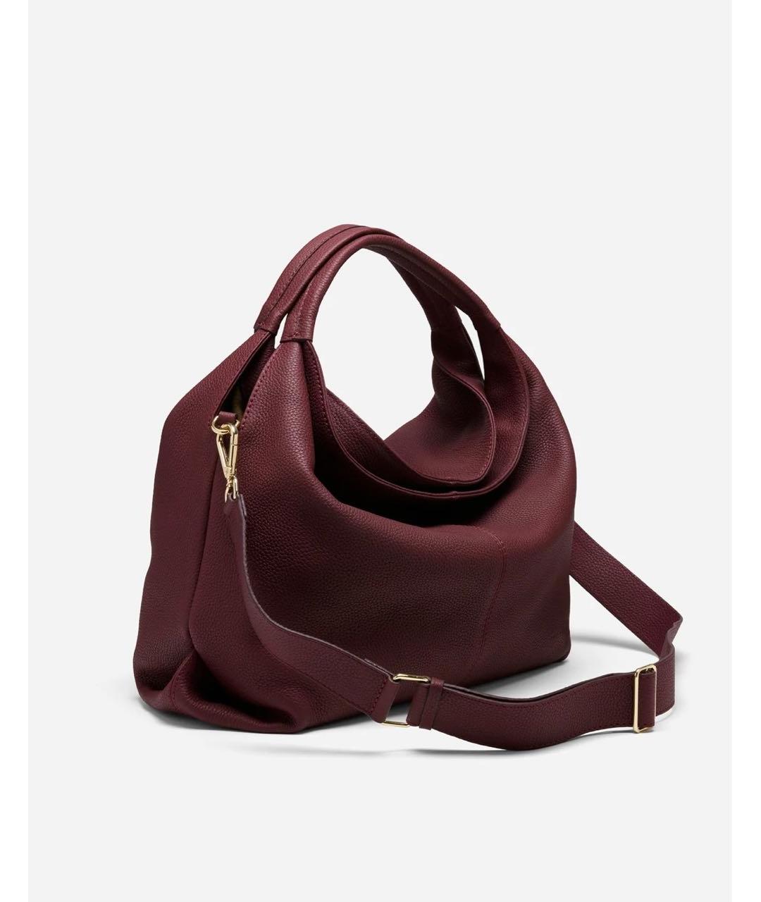 MANU ATELIER Бордовая кожаная сумка через плечо, фото 2
