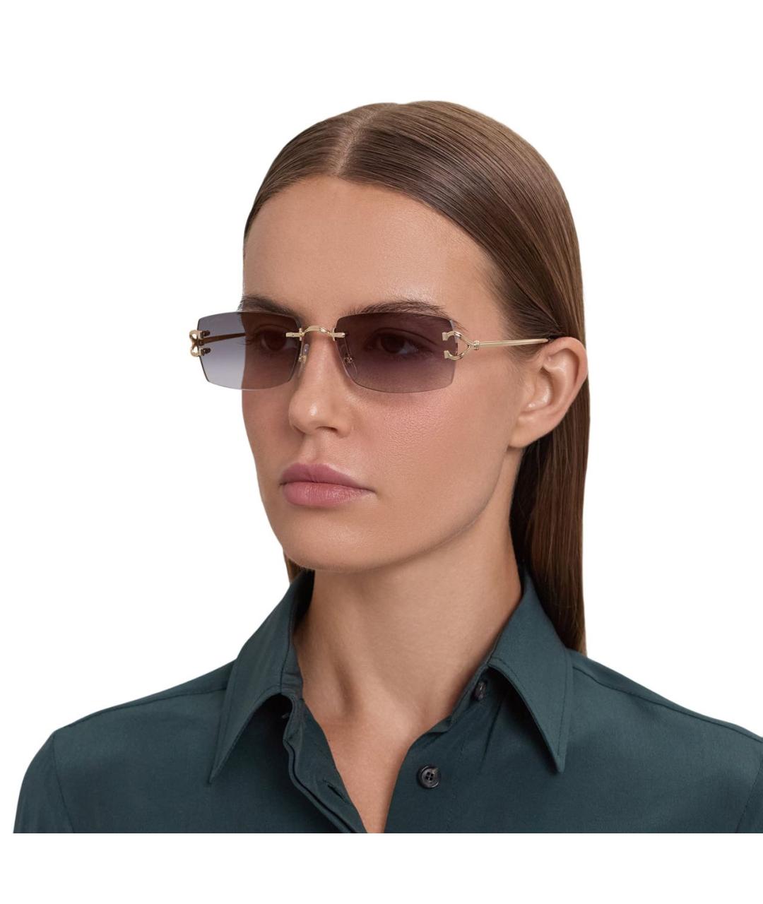 CARTIER Серые металлические солнцезащитные очки, фото 3