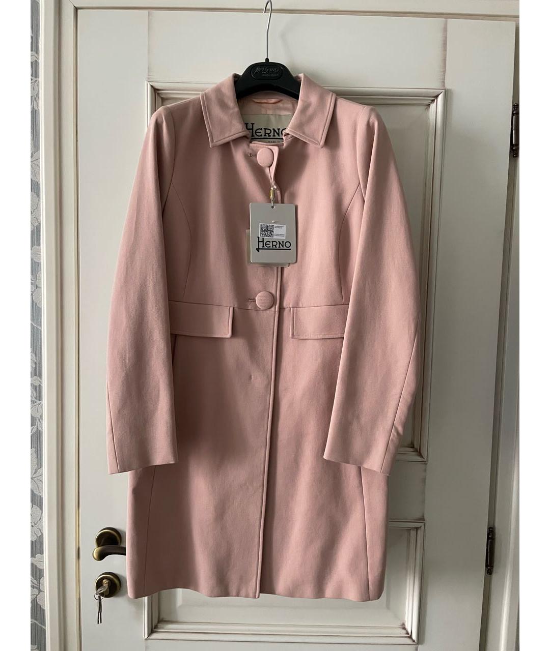 HERNO Розовое хлопковое пальто, фото 3