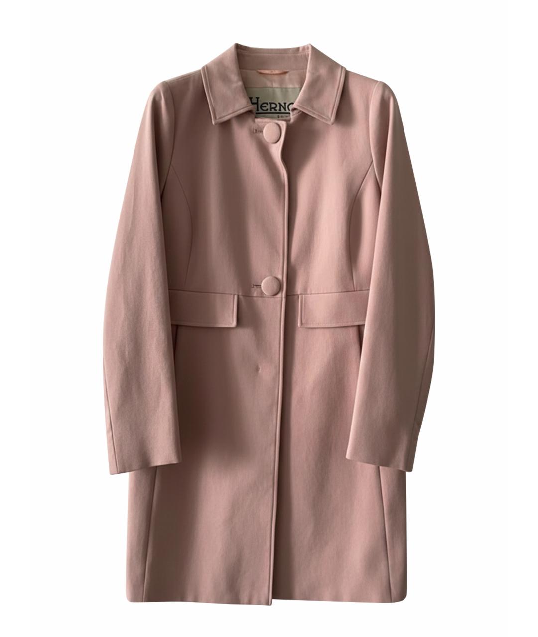 HERNO Розовое хлопковое пальто, фото 1
