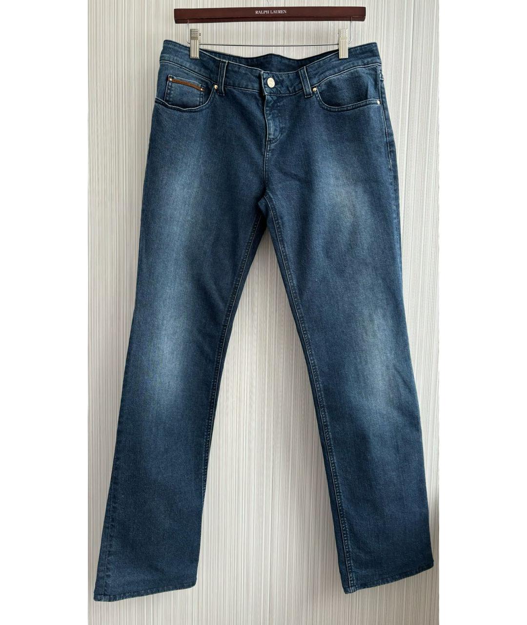 GUCCI Темно-синие хлопко-эластановые прямые джинсы, фото 9