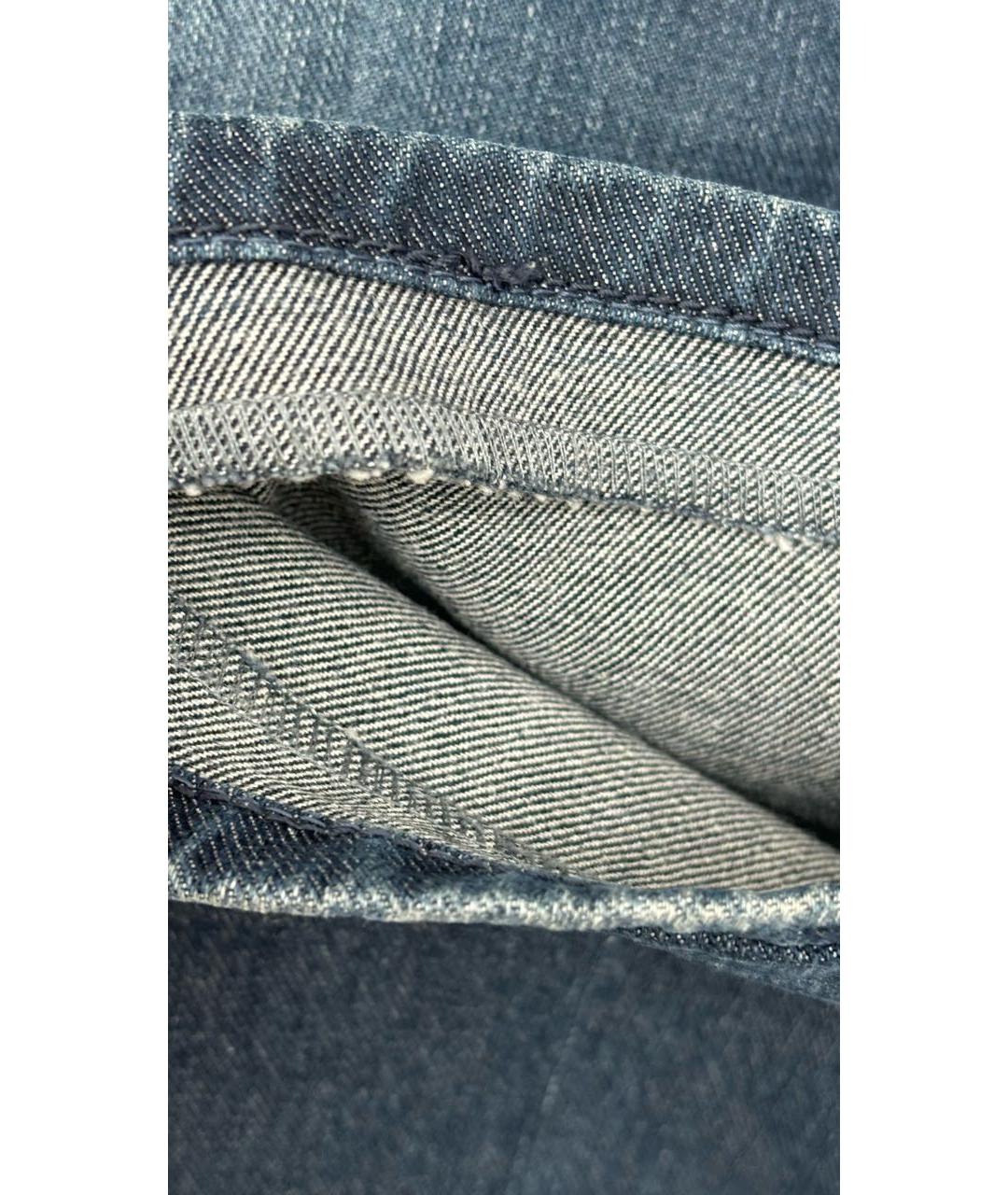 GUCCI Темно-синие хлопко-эластановые прямые джинсы, фото 8