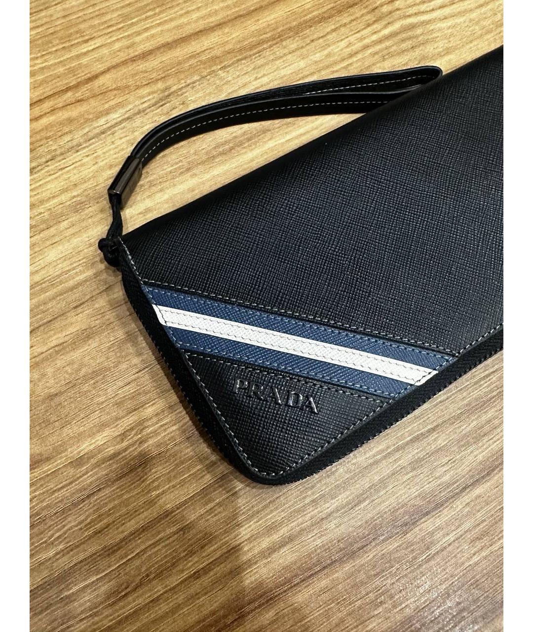 PRADA Черный кожаный кошелек, фото 4