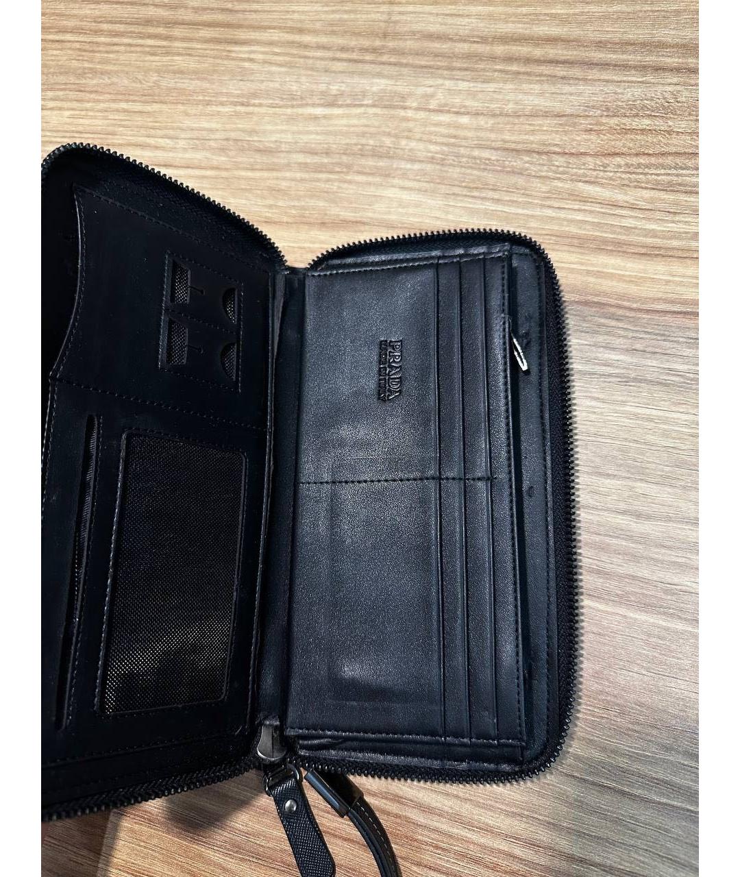 PRADA Черный кожаный кошелек, фото 3