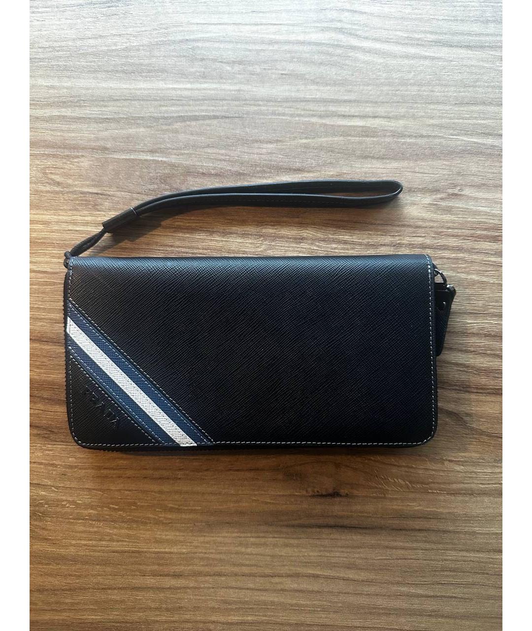 PRADA Черный кожаный кошелек, фото 5