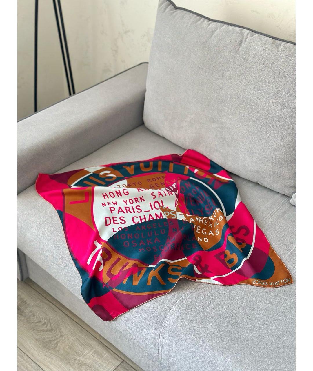 LOUIS VUITTON Мульти шелковый платок, фото 2