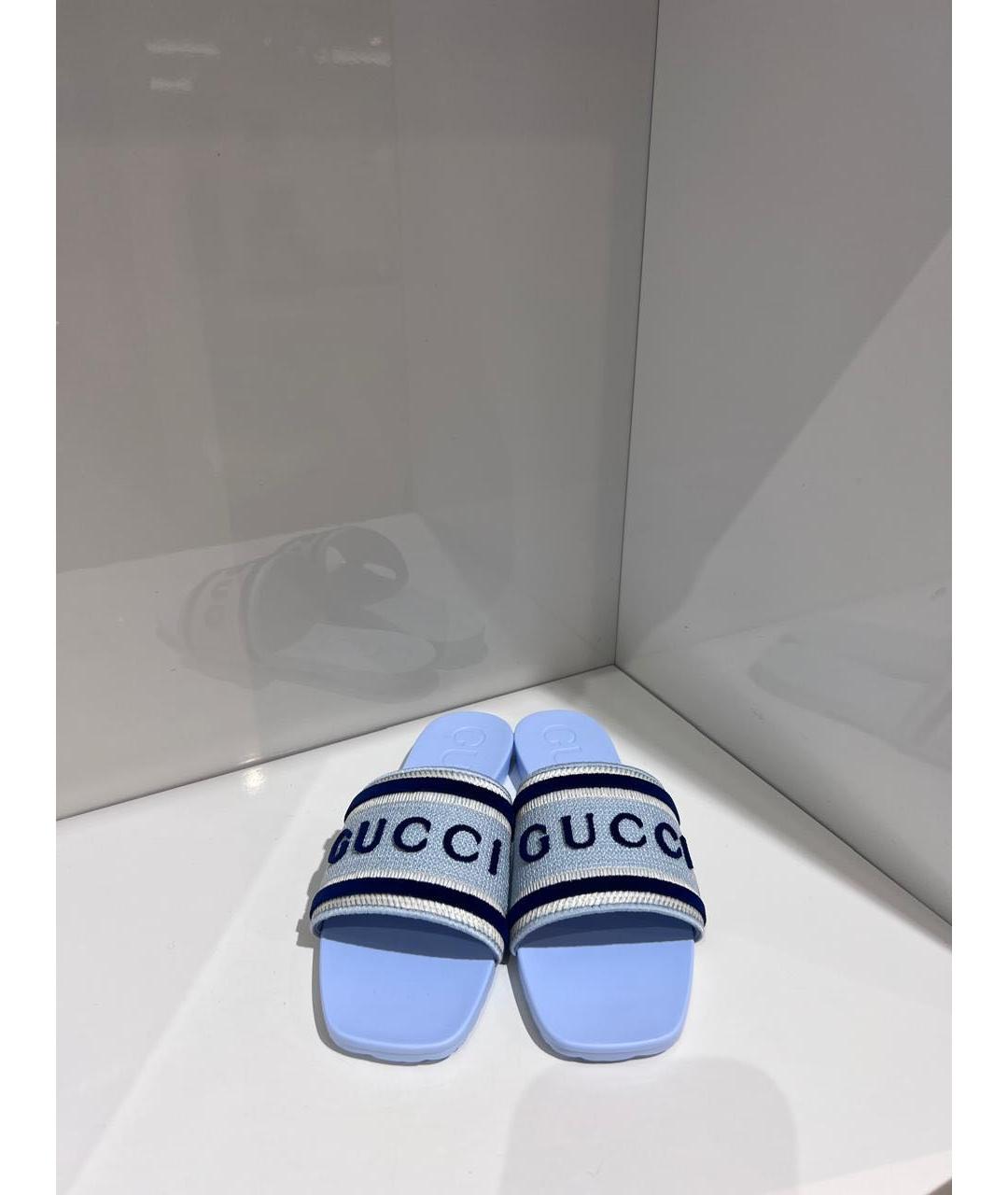 GUCCI Голубые шлепанцы, фото 3