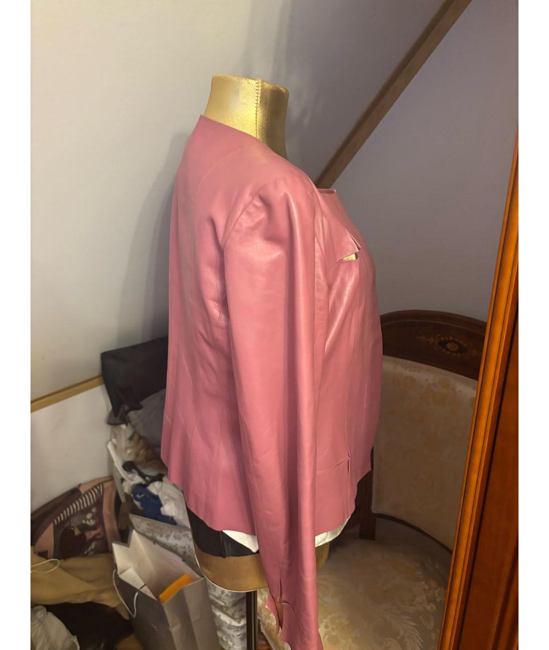 CHANEL Розовая кожаная куртка, фото 3
