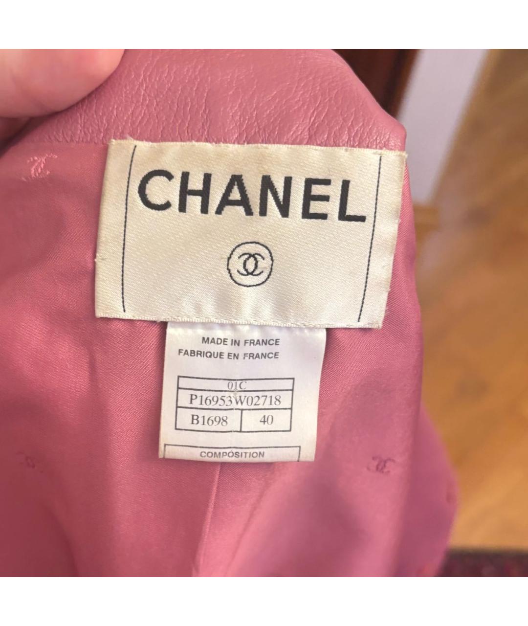 CHANEL Розовая кожаная куртка, фото 4