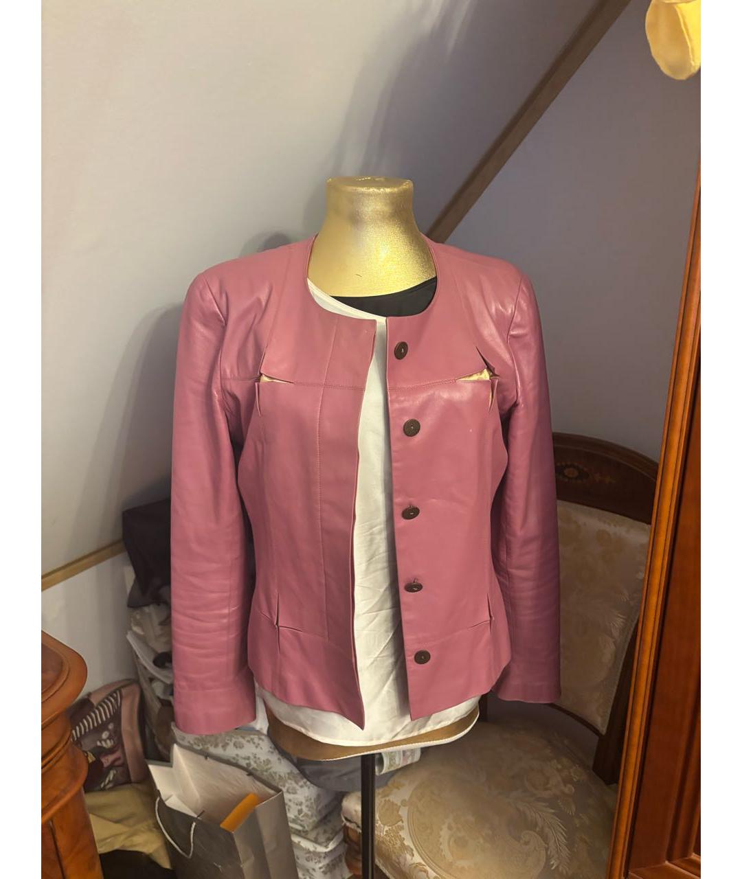 CHANEL Розовая кожаная куртка, фото 5