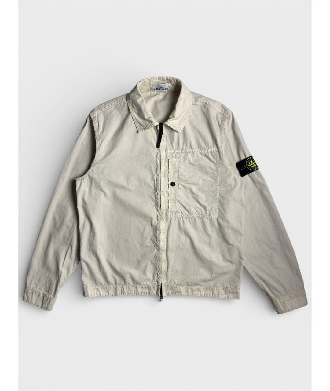 STONE ISLAND Бежевая хлопковая куртка, фото 6