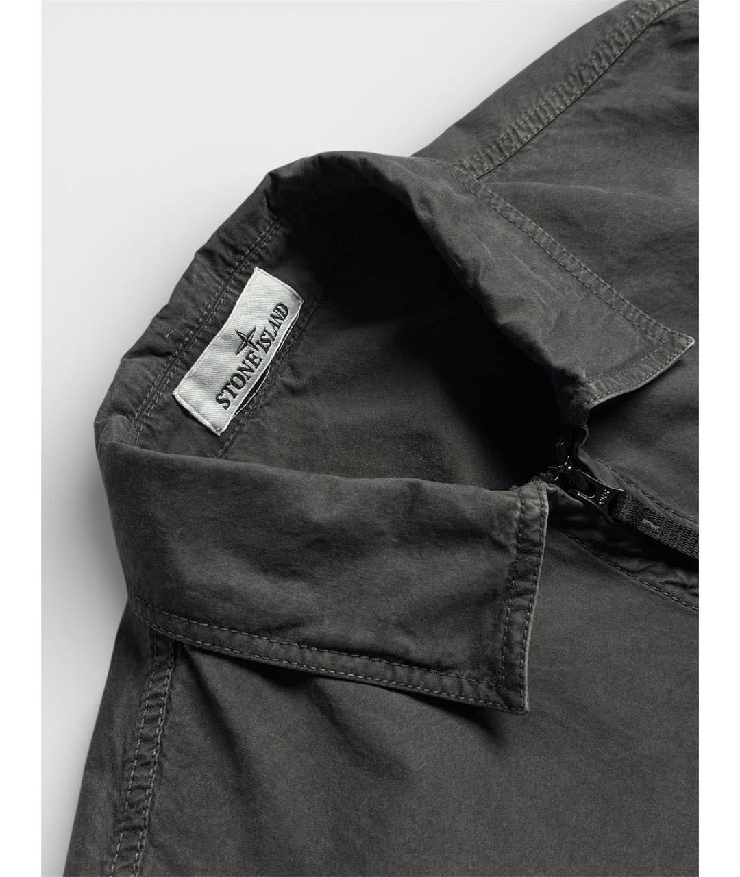 STONE ISLAND Антрацитовая хлопковая куртка, фото 3