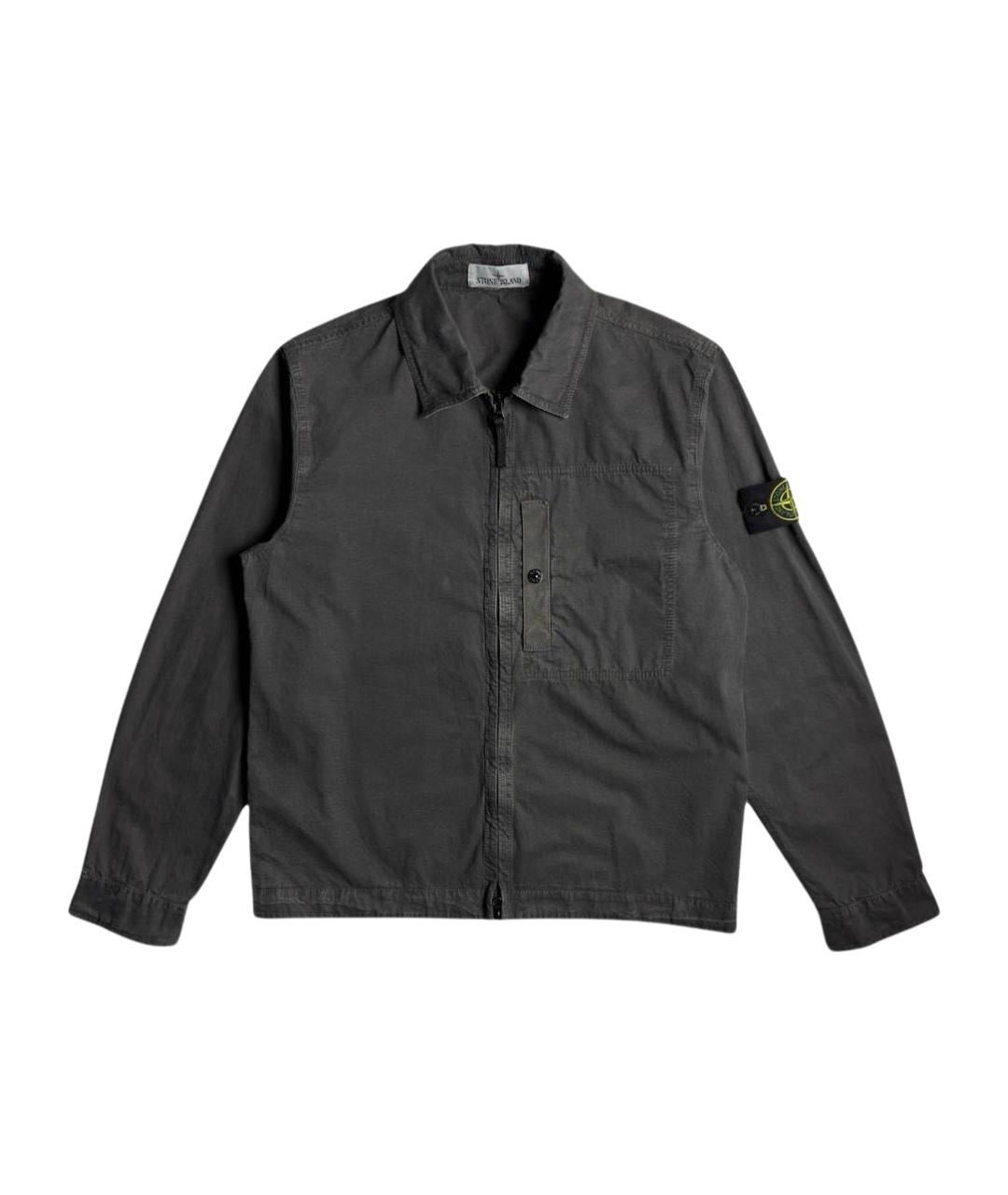 STONE ISLAND Антрацитовая хлопковая куртка, фото 1