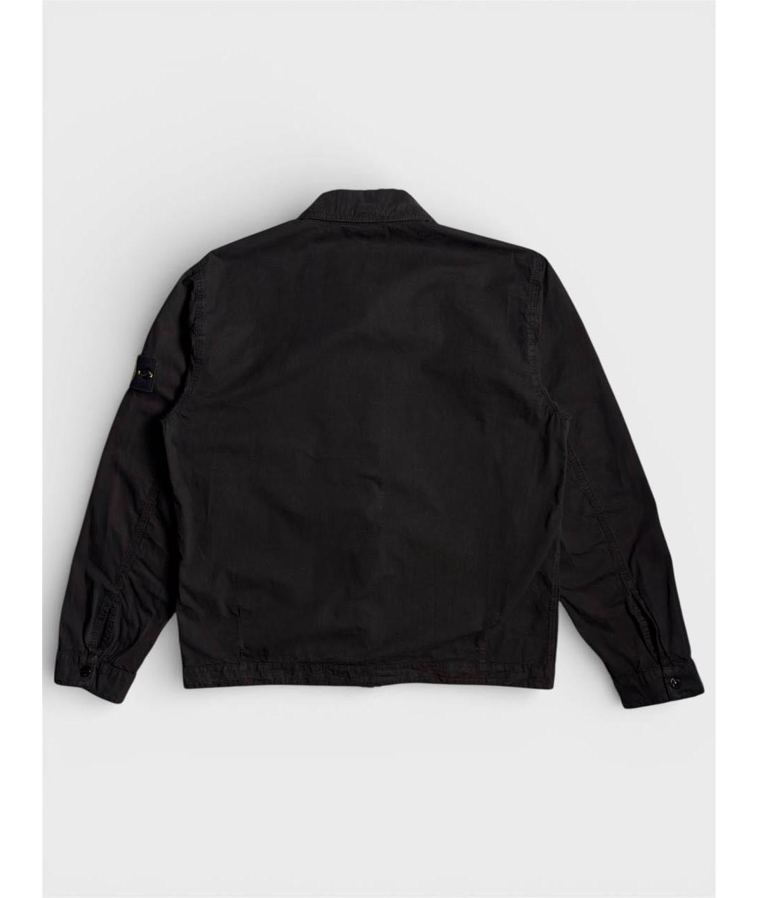 STONE ISLAND Черная хлопковая куртка, фото 2