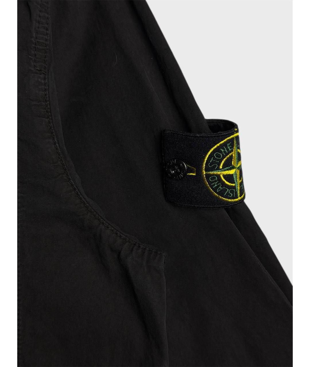 STONE ISLAND Черная хлопковая куртка, фото 4