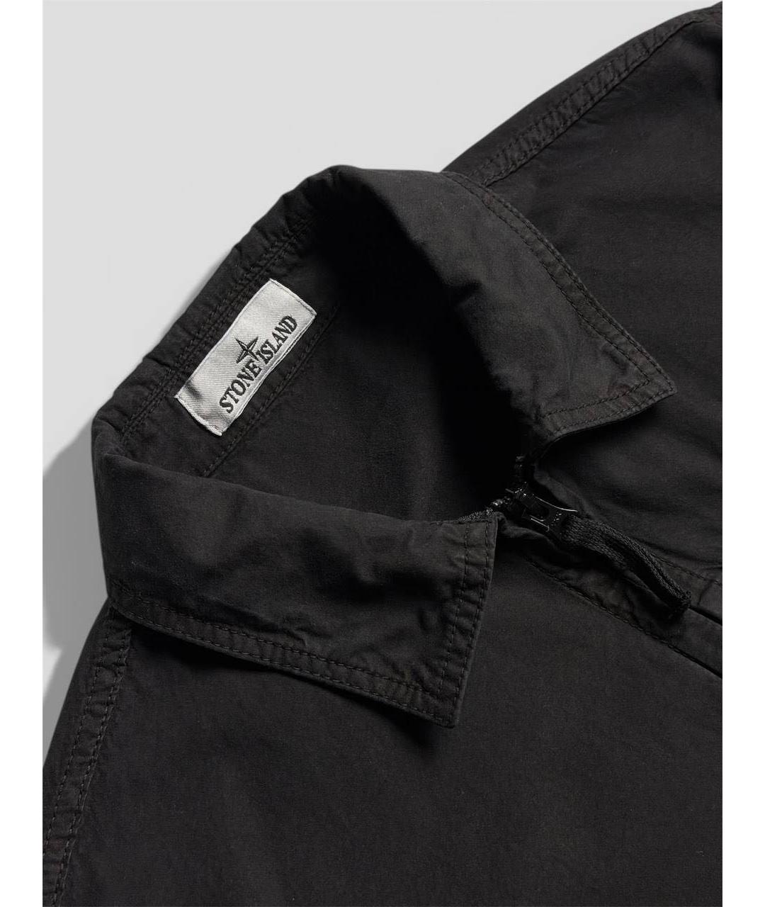 STONE ISLAND Черная хлопковая куртка, фото 3