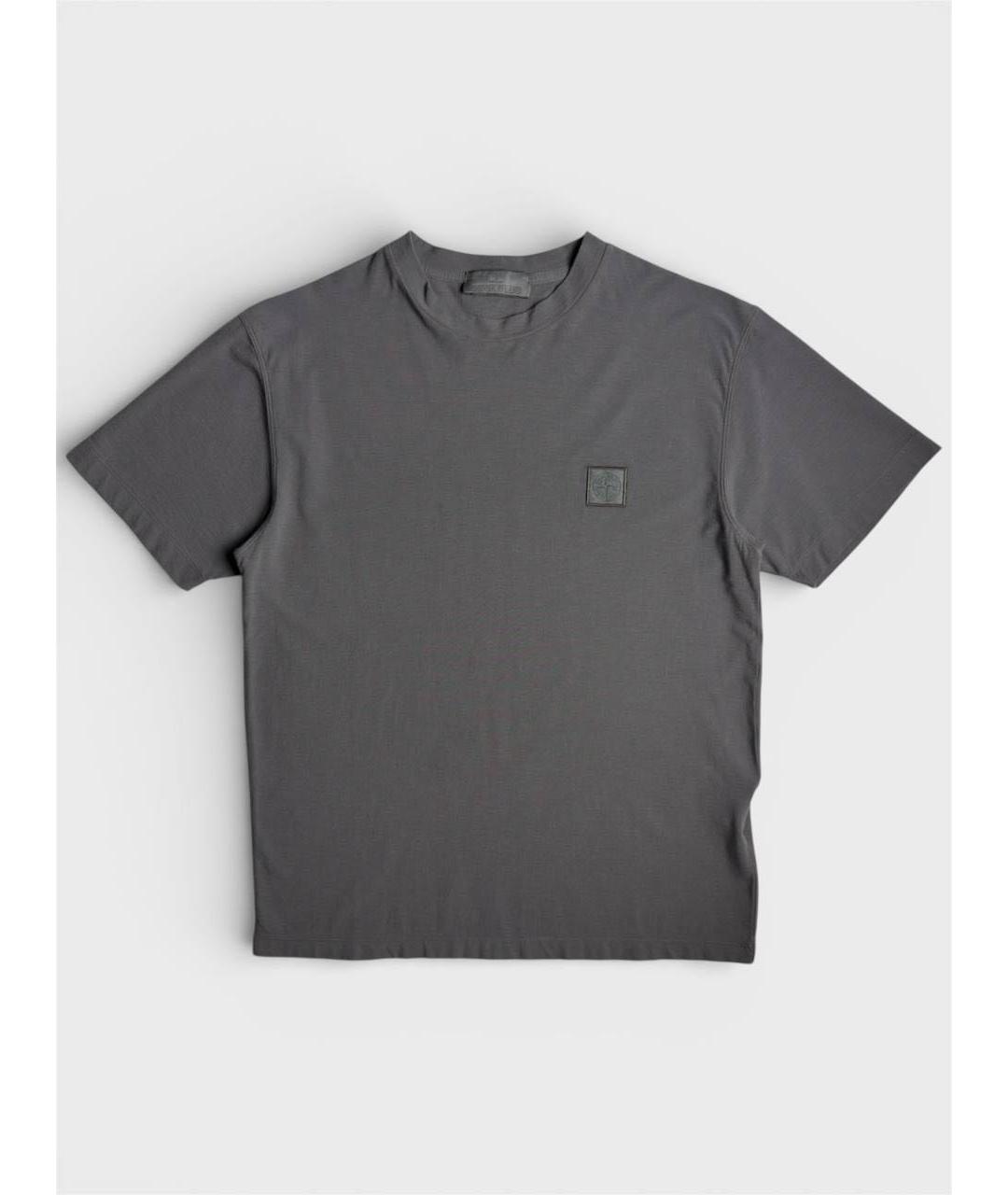 STONE ISLAND Серая хлопковая футболка, фото 6