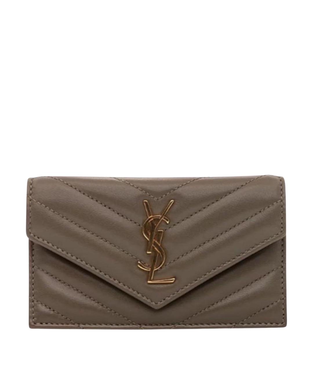 SAINT LAURENT Коричневая кожаная сумка через плечо, фото 1