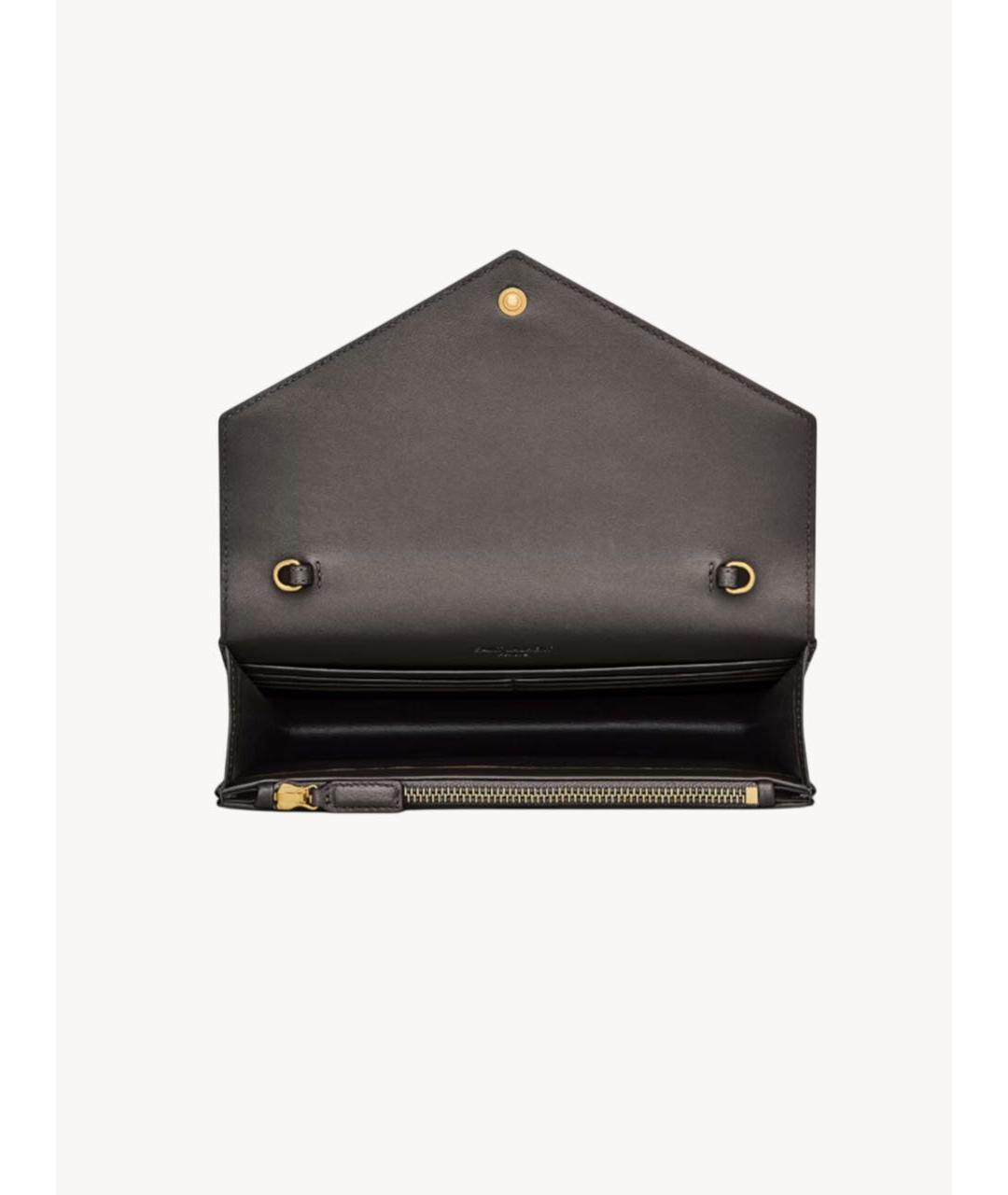 SAINT LAURENT Коричневая кожаная сумка через плечо, фото 2