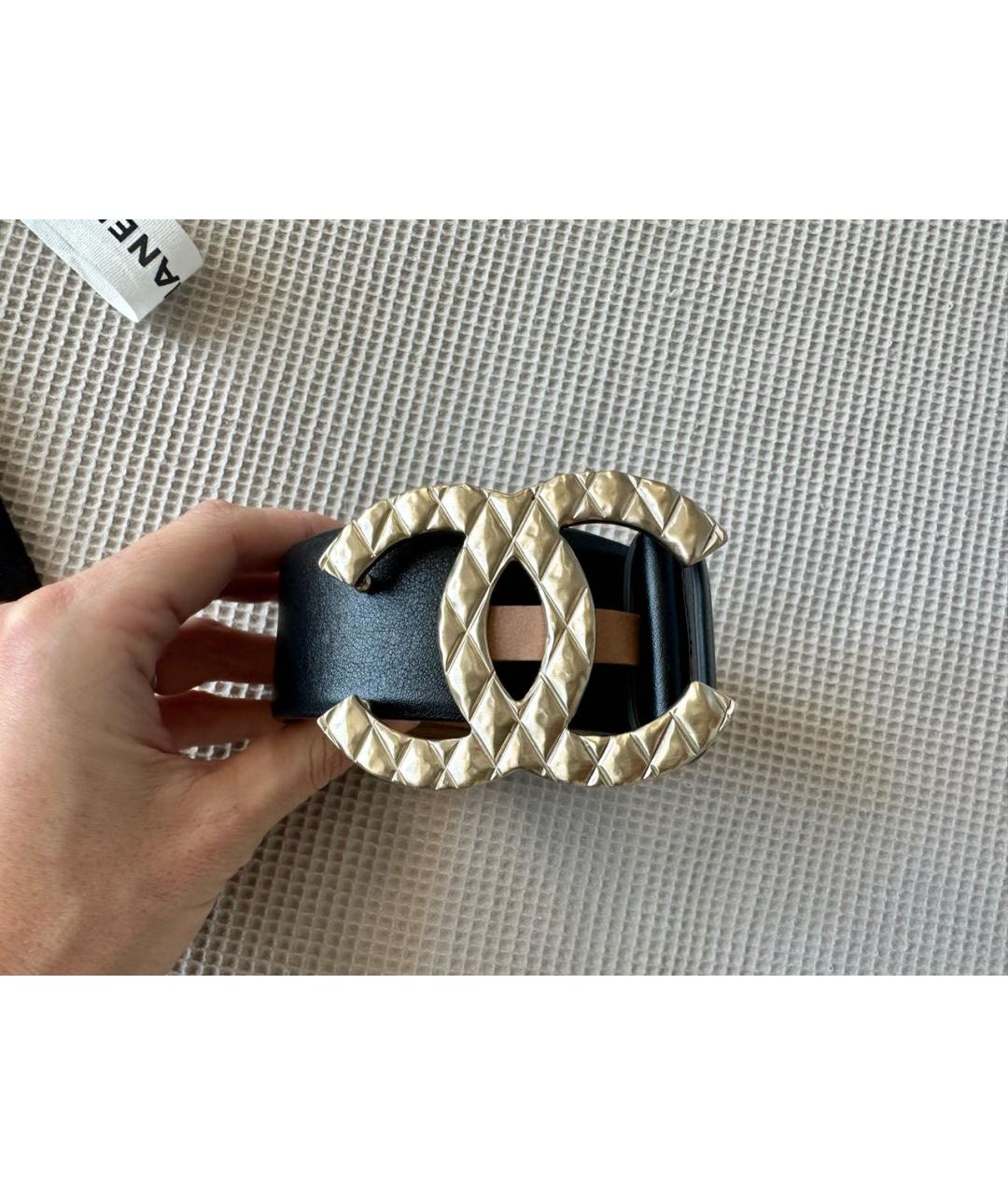 CHANEL Черный кожаный ремень, фото 7