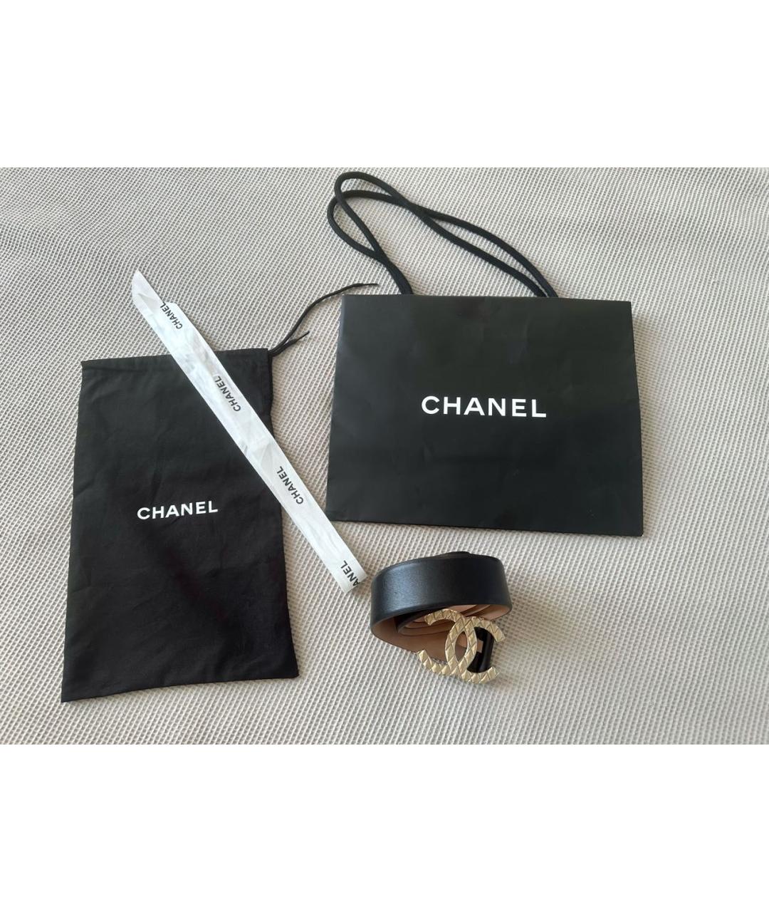 CHANEL Черный кожаный ремень, фото 8