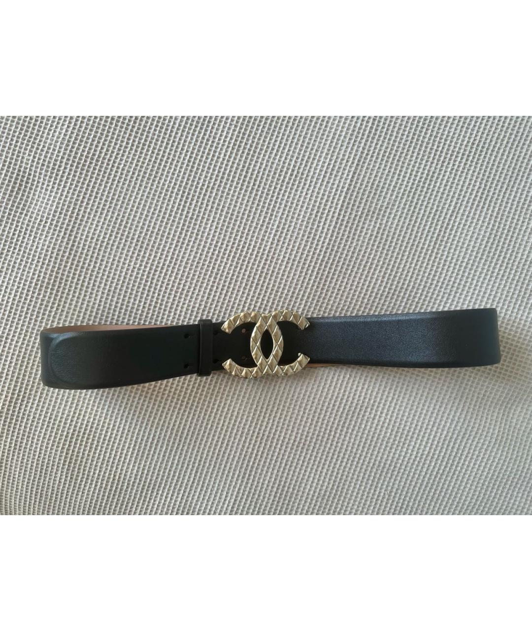 CHANEL Черный кожаный ремень, фото 9