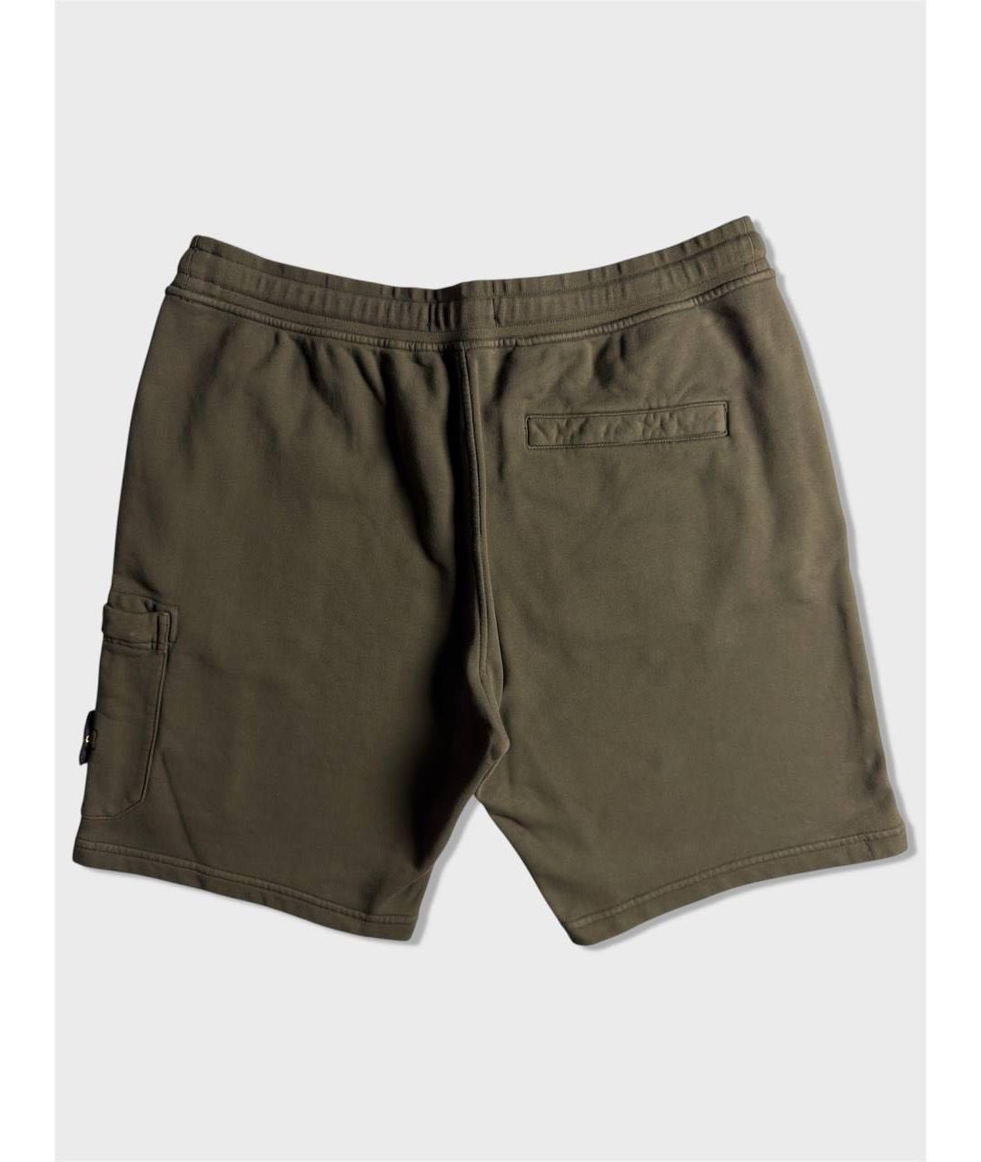 STONE ISLAND Хаки хлопковые шорты, фото 2