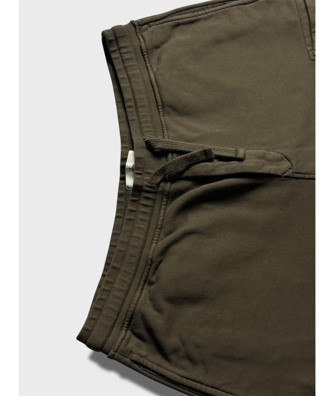 STONE ISLAND Хаки хлопковые шорты, фото 3