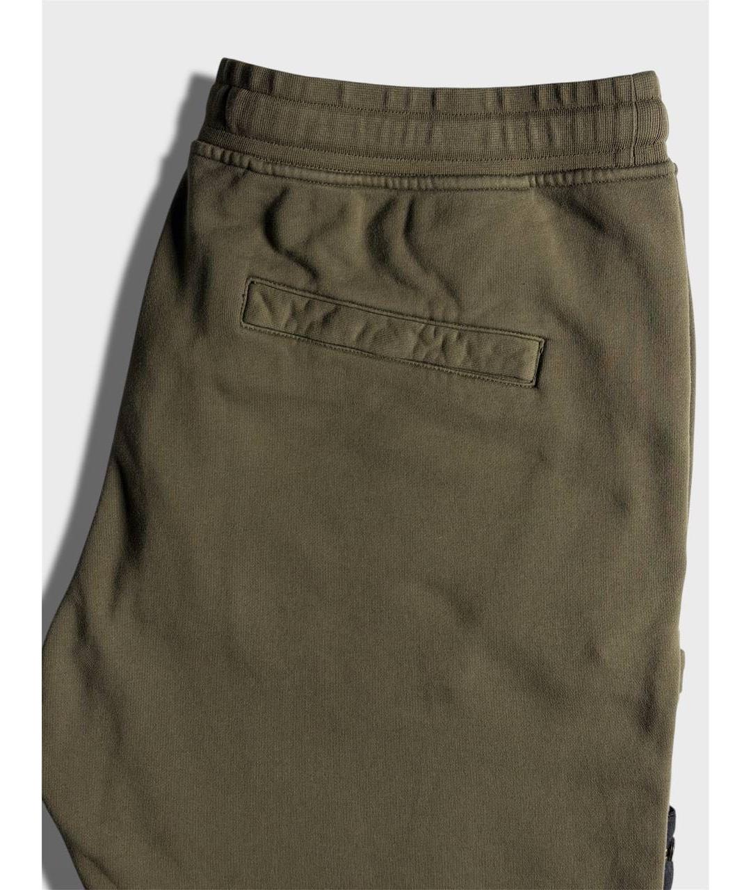 STONE ISLAND Хаки хлопковые шорты, фото 5