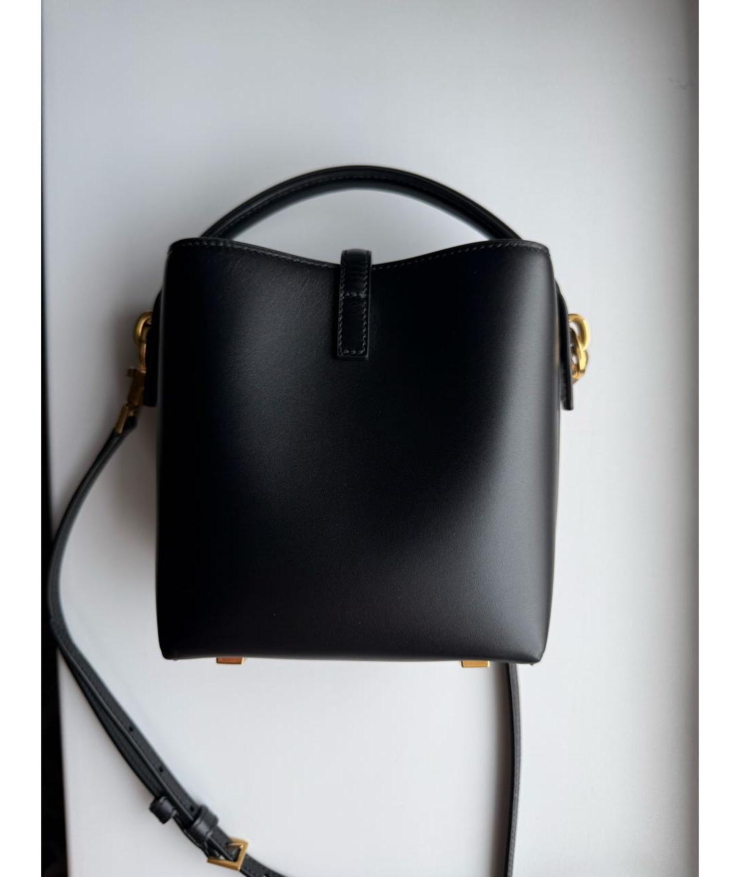 SAINT LAURENT Черная кожаная сумка с короткими ручками, фото 3