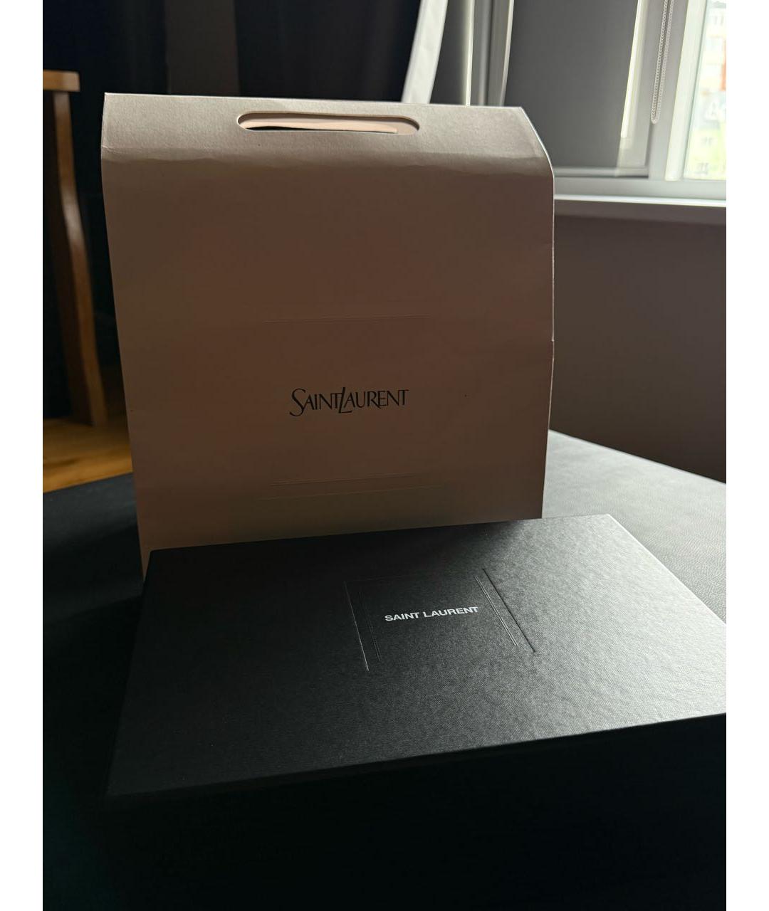 SAINT LAURENT Черная кожаная сумка с короткими ручками, фото 7